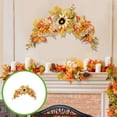 thumbnail image 2 of Wedding Arch Flowers, 28Inch Rustic Artificial Floral Swag for Door Lintel, Fall Leaves Sunflowers Berries Table Centerpieces Home Halloween Decorations, 2 of 5