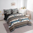 thumbnail image 3 of Feelyou Western Fashion Aztec Bedding Comforter Set 7 Pieces for Adult, Vintage Tribal Abstract Full Bedding Set, Rustic Cowgirl Cowboy Reversible Fitted Sheet Flat Sheet, Lightweight Room Decor, 3 of 7