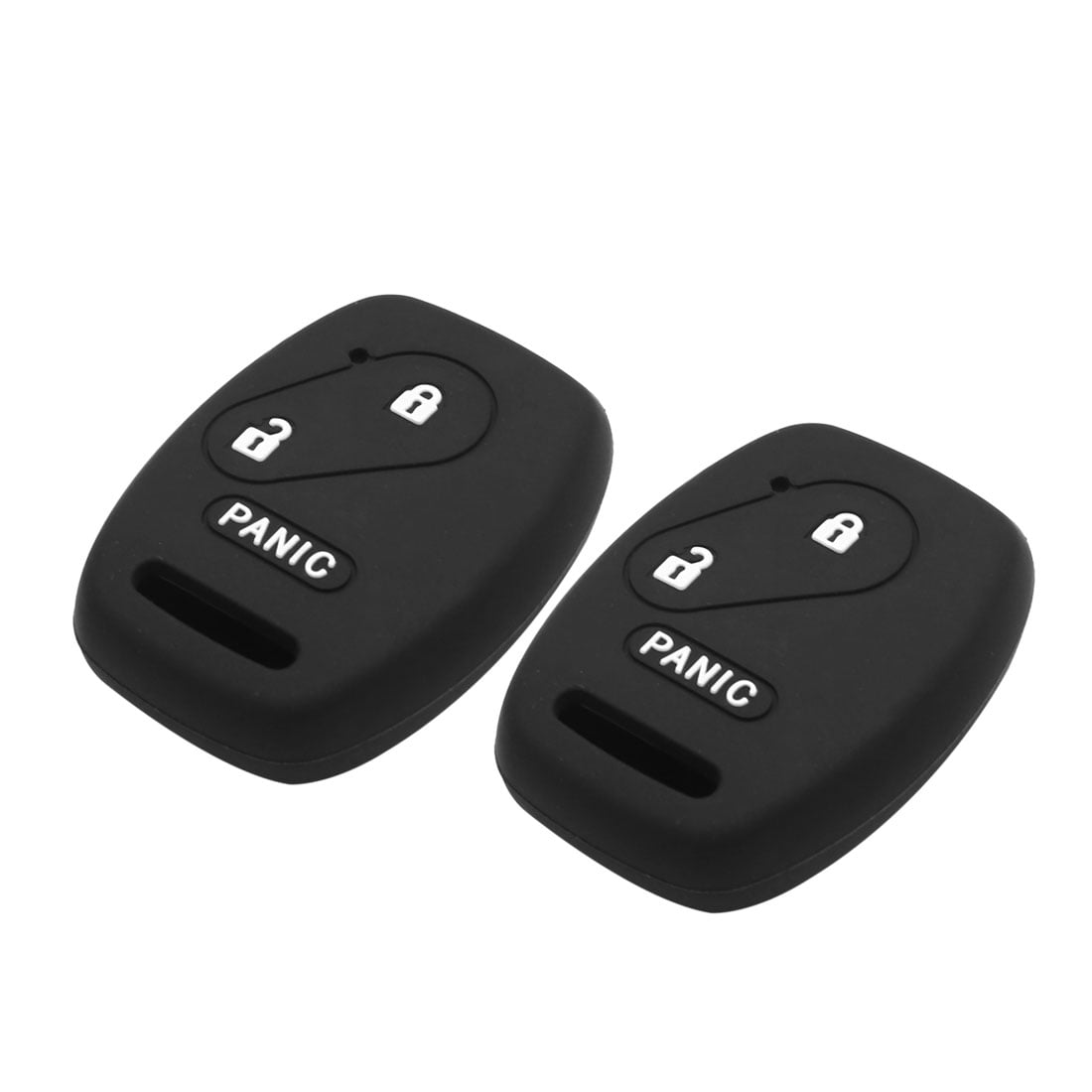 2Pcs Black Silicone 2+1 Button Remote Key Cover Case Protective Shell
