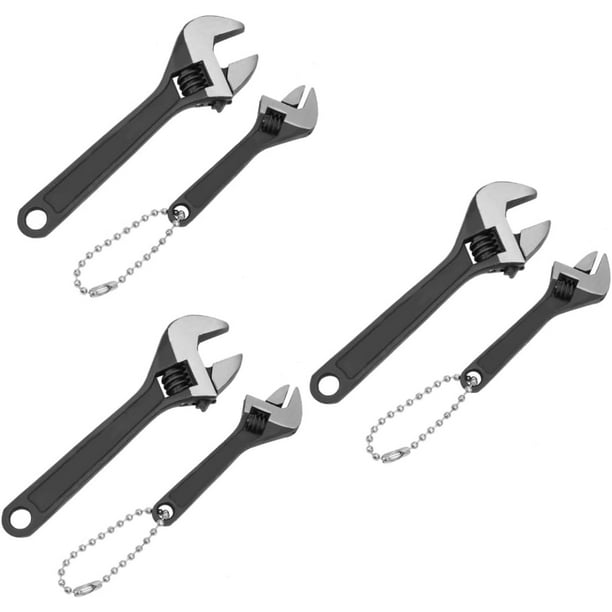 6 Pcs Wrench Mini Adjustable Wrench Plumbing Tools Christmas Small Adjustable Wrench Black Spanner Wrench Adjustable Drive Wrench Set Hand Tools Black