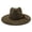 Army-green, variant on Fedora Hats for Women Man with Big Wide Brim Classic Suede Panama Hat Western Outdoor hat