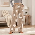 thumbnail image 2 of Axiiglly Flannel Pajama Pants for Women, Cute Printed Elastic Waist Wide Leg Pajama Pants with Pockets, Plus Size Loose Comfy Lounger Sleepwear Trousers, 2 of 9