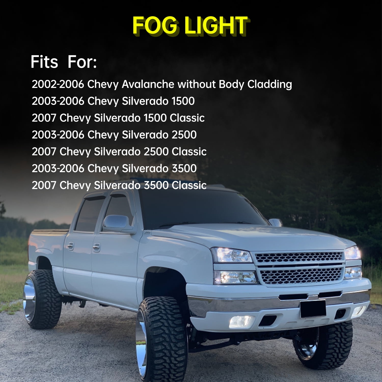 Lieonvis 2Pcs Fog Lights for Chevy Silverado 2003 2004 2005 2006