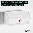 thumbnail image 2 of Caja de seguridad para medicamentos Admirmed Steel con llave, 15 x 31 x 15 cm, soporte de pared, 2 of 6