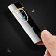 thumbnail image 4 of Electronic Rechargeable Lighter, Electric Lighter, Type-c Rechargeable Lighter Outdoor Windproof Cylindrical Fingerprint Sensing Lighter, 4 of 5