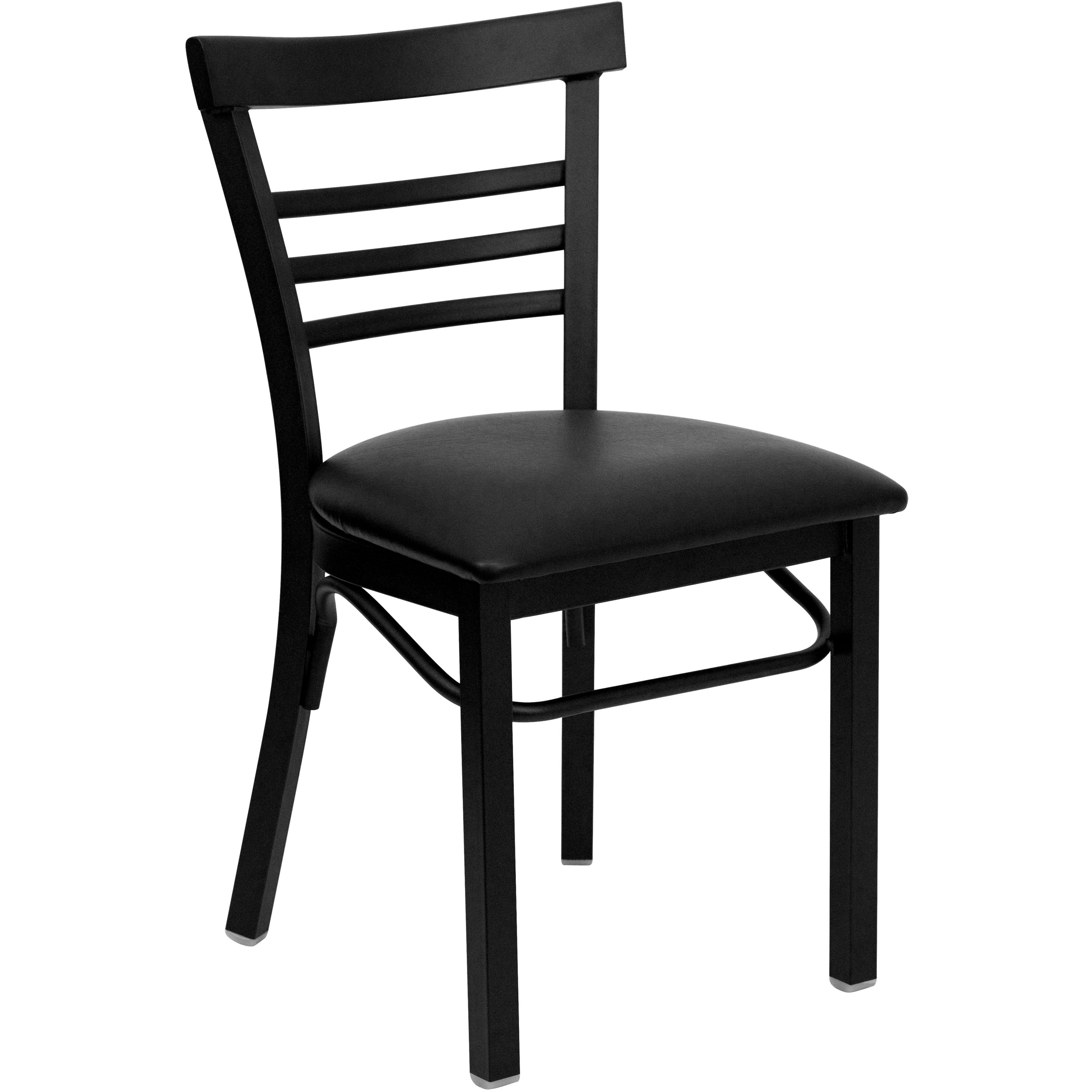 Black Ladder Back Metal Restaurant Chair