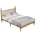 thumbnail image 1 of TOYTEXX Queen Size Solid Wood Platform Bed Frame with Rubber Wood Headboard, 1000 lb Capacity, Easy Assembly, No Box Spring Needed, Rustic Oak, 1 of 7