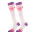 thumbnail image 2 of Xijirk Pink Heart Argyle Knee High Socks Women Dark Navy Knit Knee Length Socks Preppy Casual Fashion Size:S, 2 of 4