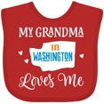 thumbnail image 3 of Inktastic Washington Grandma Loves Me Boys or Girls Baby Bib, 3 of 4