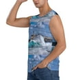 thumbnail image 3 of Bingfone Lighthouse in Havana Pattern Men's Tank Tops Workout Sleeveless Tee Shirts Running Beach Tanks for Men-Medium, 3 of 8
