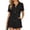 *Black, variant on ClodeEU Women's Solid Color V Neck Short Sleeve Button Romper ,Casual Jumpsuit Shorts for Spring Summer White,Womens Plus L