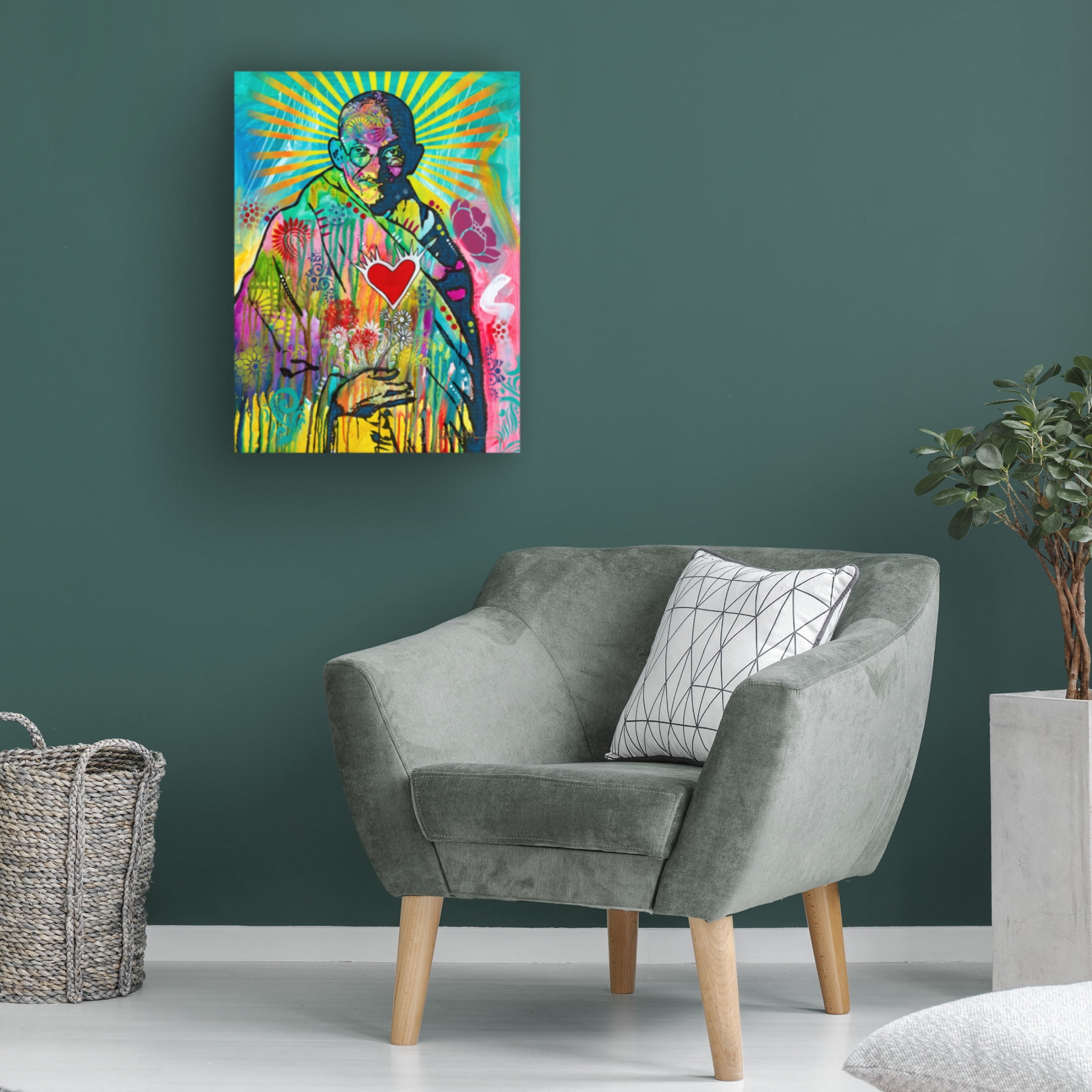 Canvas Wall Art - Dean Russo 'Gandhi' Wall Art for Living Room, Bedroom, or Office Décor by Trademark Fine Art - 35 x 47 Inches