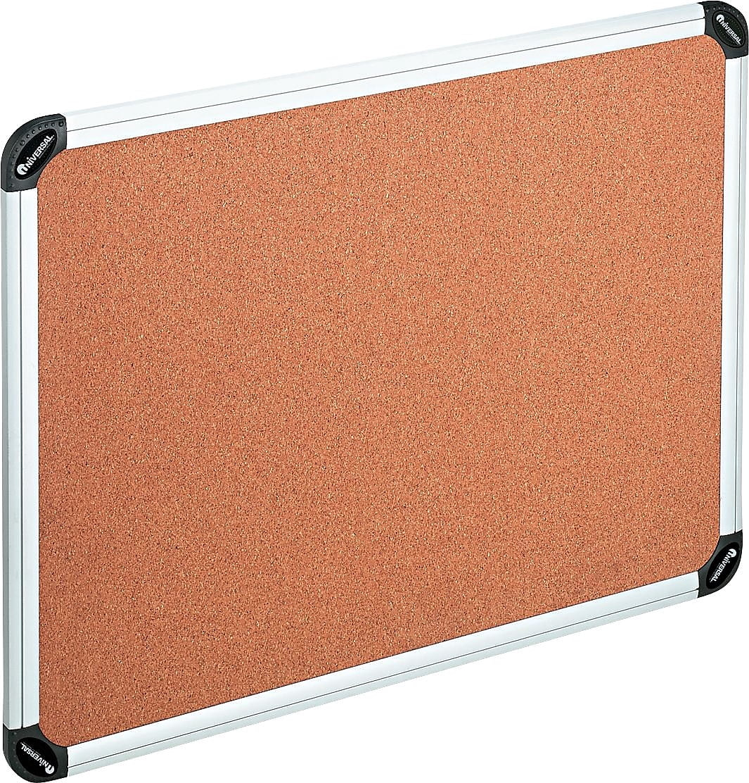 Universal Cork Board with Aluminum Frame, 48 x 36, Natural, Silver Frame -UNV43714