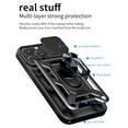 thumbnail image 5 of Compatible with iPhone 14 Pro Max Case with Sliding Camera Lens Cover and Ring Kickstand Heavy Duty Military Grade Protection Phone Shockproof Back Cover for iPhone 14 Pro Max, Silver, 5 of 8