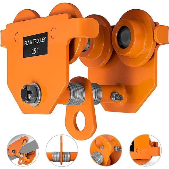 VEVOR 0.5 Ton Push Beam Track Roller Trolley I-beam Track Capacity 2000lbs