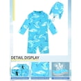 thumbnail image 4 of weVSwe Toddler Boy Swimsuit with Hat, 0-3 Years, UPF 50+ Sun Protection, Back Zipper, Beautiful Design, 4 of 7