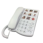 Corded Big Button Picture Phone for Seniors with Speaker Redial, Hands Free Landline Desk Telephone, Amplied Large Button Home Phones