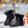 thumbnail image 3 of Kushyshoo Girl's Slip Resistant Snow Boots Ankle High Boots, Medium Thick Round Toe Black, 1, 3 of 7