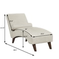 thumbnail image 3 of CQSXDA Chaise Lounge Chair with Bolster Pillow in Tech Fabric - Mid-Century Modern Curved Lounger for Living Room and Bedroom Use, Beige, 3 of 6