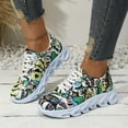 thumbnail image 2 of HEWUQI Womens Platform Slip on Animated Patterns Running Shoes Breathable Walking Lightweight Gym Workout Non Slip Fashion Sneakers Green Size 6, 2 of 6