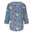 thumbnail image 5 of T-shirts pour Femmes Coupe Ample Manches 3/4 Imprimé Col Rond Boutonné Tunique Basique T-shirts Blouses Hauts Décontractés pour Femmes Hauts pour Femmes Été Décontracté, 5 of 5