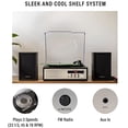 thumbnail image 2 of Crosley CR7022A-BK Sloane - Tocadiscos Bluetooth de 3 velocidades y sistema de estante para radio FM con altavoces estéreo a juego, color negro, 2 of 5