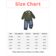 thumbnail image 2 of Toddler Baby Boy Clothes 4T Boys Fall Winter Outfits 5T Boys Long Sleeve Lapel Top Jeans Pants 2PCS Clothing Set Green, 2 of 7