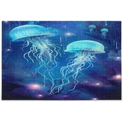 Wellsay Jellyfish Puzzles for Adults 500 Piece,Intellectual Educational Decompressing Puzzle Toy for Kids,Adults, Birthday Gift20.5"x14.9"