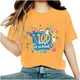 thumbnail image 1 of Camisetas de Cuello de Tripulación de Manga Corta para Mujeres Carta Impresa Camiseta 95% Poliéster 5% Spandex, Manga Corta Cuello Redondo Top Casual para Diario, 1 of 5