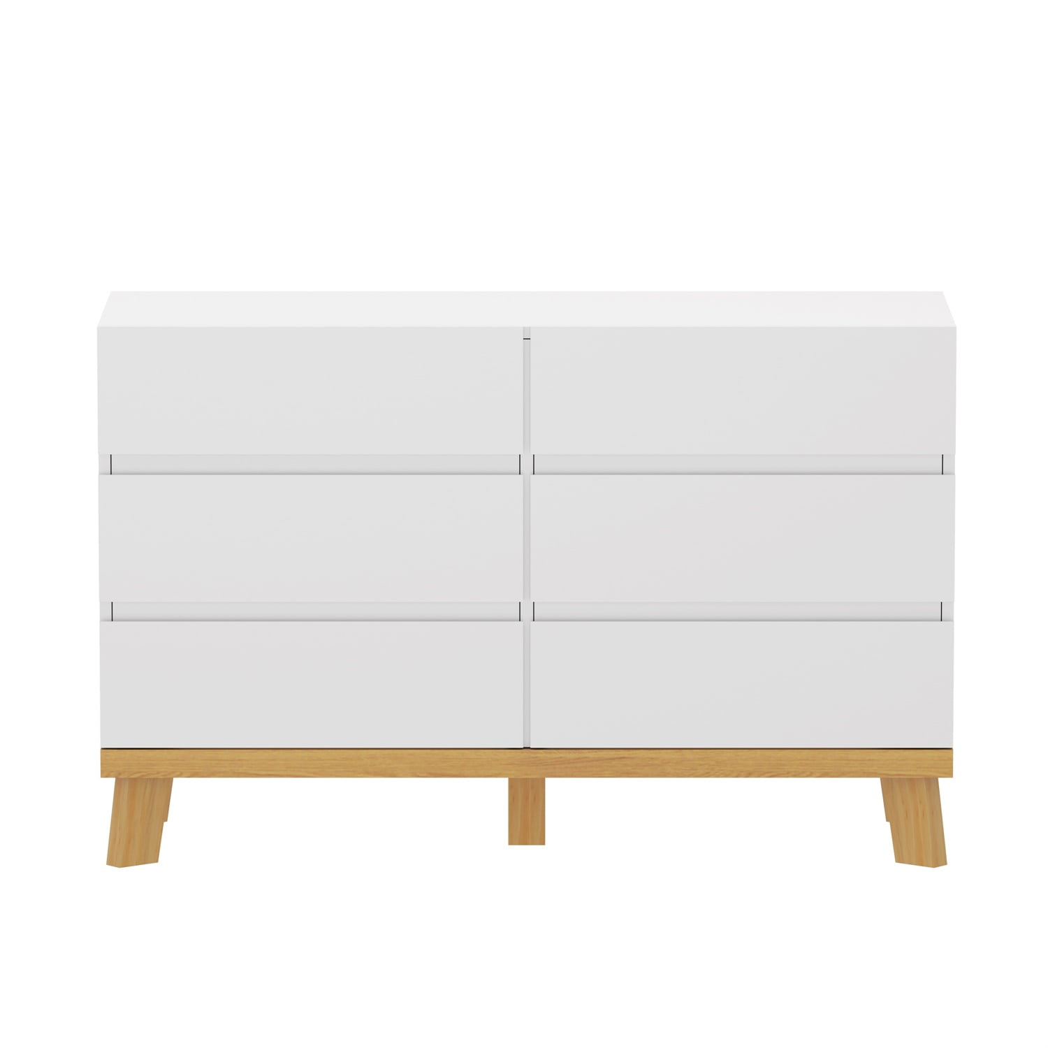 Kadyn 47.24"6-Drawers MDF Chest of Drawers, Nursery Double Dresser for Living Room, White Sideboard Storage Cabinet Kadyn 47.24"6-Drawers MDF Chest of Drawers, Nursery Double Dresser for Living Room, White Sideboard Storage Cabinet