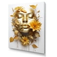 thumbnail image 2 of Designart "Woman Portrait in White and Gold with Leaves III" Fashion Canvas Wall Art - Glam Gold Fashion Woman Hallway Wall Art Decor, 2 of 6