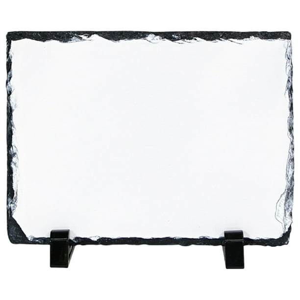 KAKOWELY Pizarra en blanco para sublimación, pizarra de piedra para sublimación, marco de fotos, placa fotográfica de roca con transferencia de calor