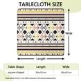 thumbnail image 2 of 36x36 Inch Elastic Tablecloth Square, Boho Floral Printed Cover with Fitted Hem for Kitchen Patio Dining Room, 2 of 6