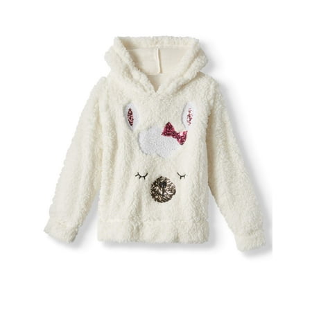 - Miss Chievous Sequin Critter Plush Sherpa Hoodie (Little Girls & Big Girls)