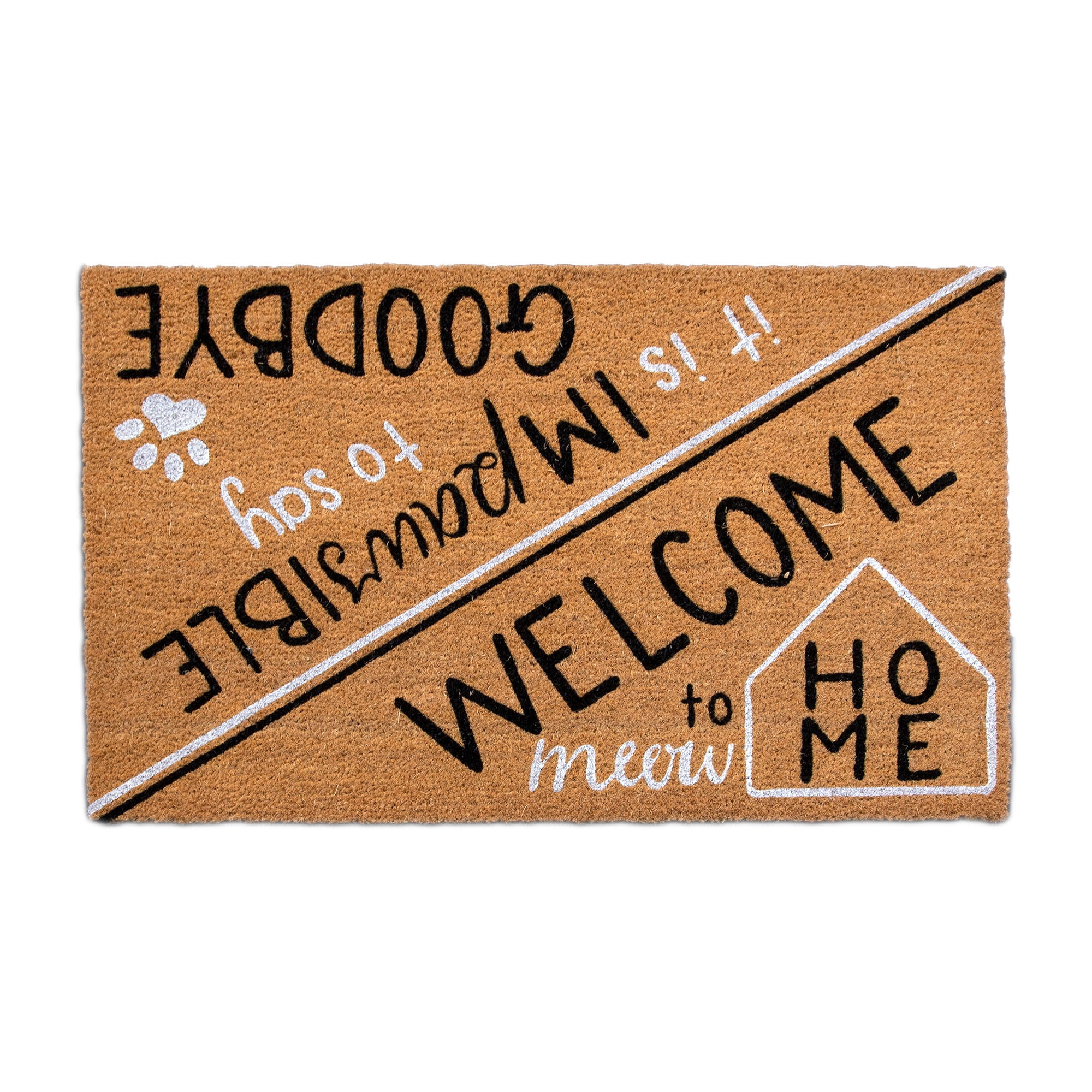 4 Cats & Dogs: Convertible 27 x 39" Entrance Mat, Hello & Goodbye (Includes Rectangle Core & Frame)
