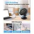 thumbnail image 3 of Ventilador de escritorio recargable negro, mini ventilador USB con pantalla LCD, 5 velocidades, rotación 720, ventilador portátil silencioso, ventilador de mesa para oficina/hogar/camping Rojo Verde Cocina, Decoración y Otros, 3 of 5