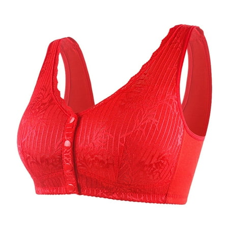 Lojoutye 2025 Women s Leaf Print Adjustable Strapless Bra Strap No Steel Ring Plus Size Sports Bras for Women 2X Comfortable Front Open Strapless Bra for Women Cup Bra
