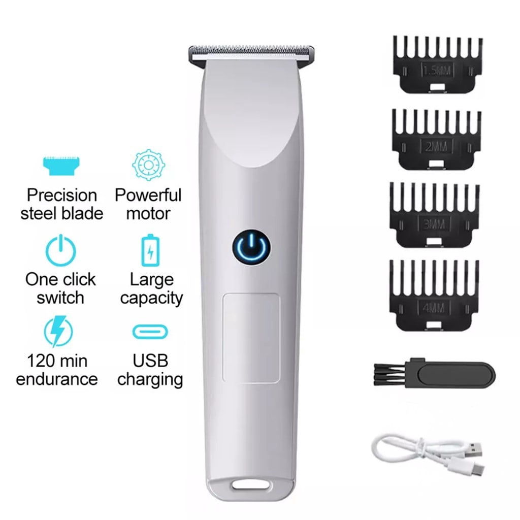 Men Pro Electric Hair Clippers Beard Trimmer Cutting Barber Shaving Machine, White