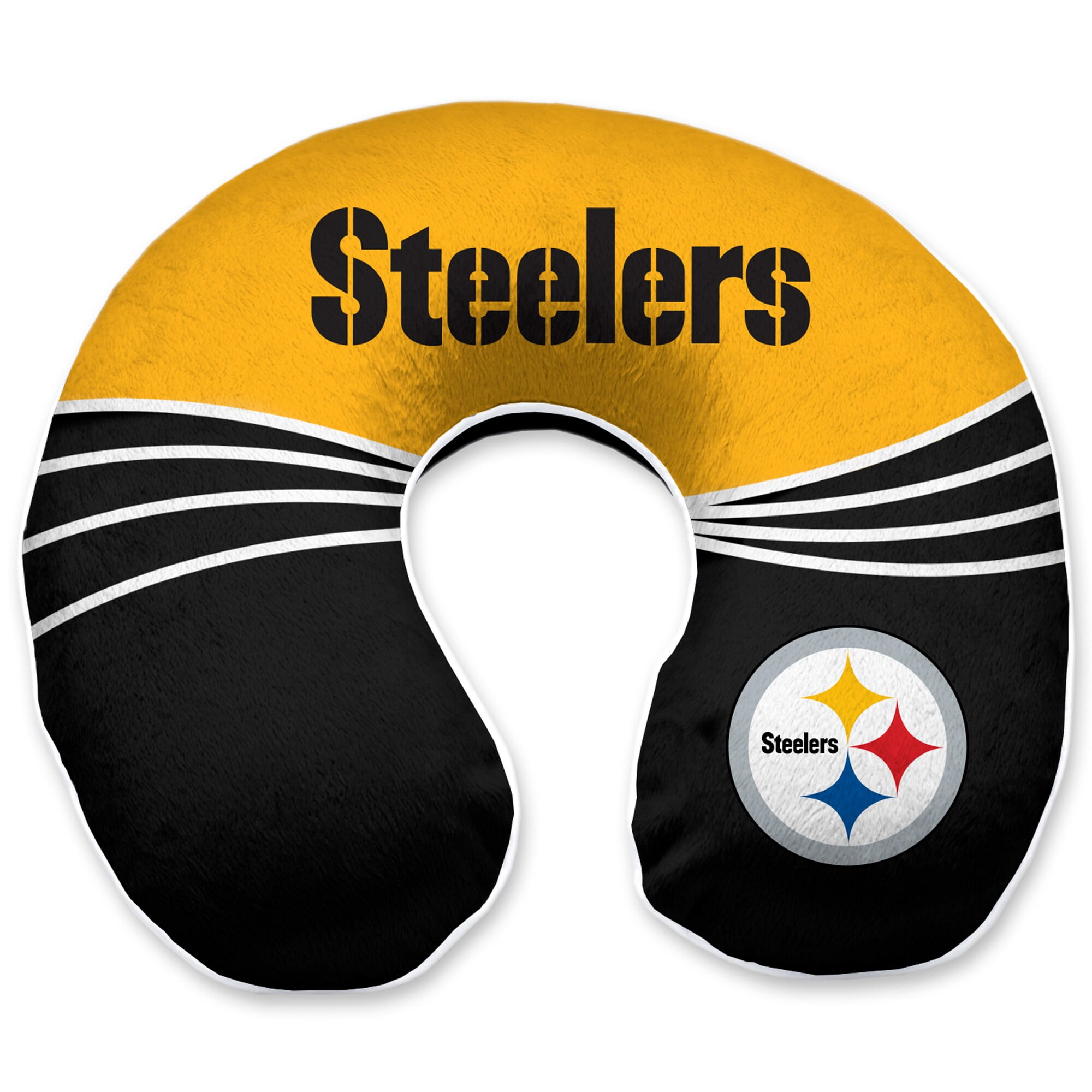 Pittsburgh Steelers Wave Memory Foam UNeck Travel Pillow Black