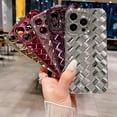 thumbnail image 6 of Compatible with iPhone 14 Pro Case-6.1 Inch, Fashion 3D Woven Pattern Plating Phone Case, Grid Printed case for Women Girls Soft Silicone Shockproof Camera Protective Back Cover-Purple, 6 of 15