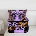 thumbnail image 5 of Erosebridal Leopard Pattern Bowtie Queen Comforter Set For Girls Kids,Fashion Women Cheetah Lover Bedding Comforter Set,Reversible black,3 Pieces, 5 of 7