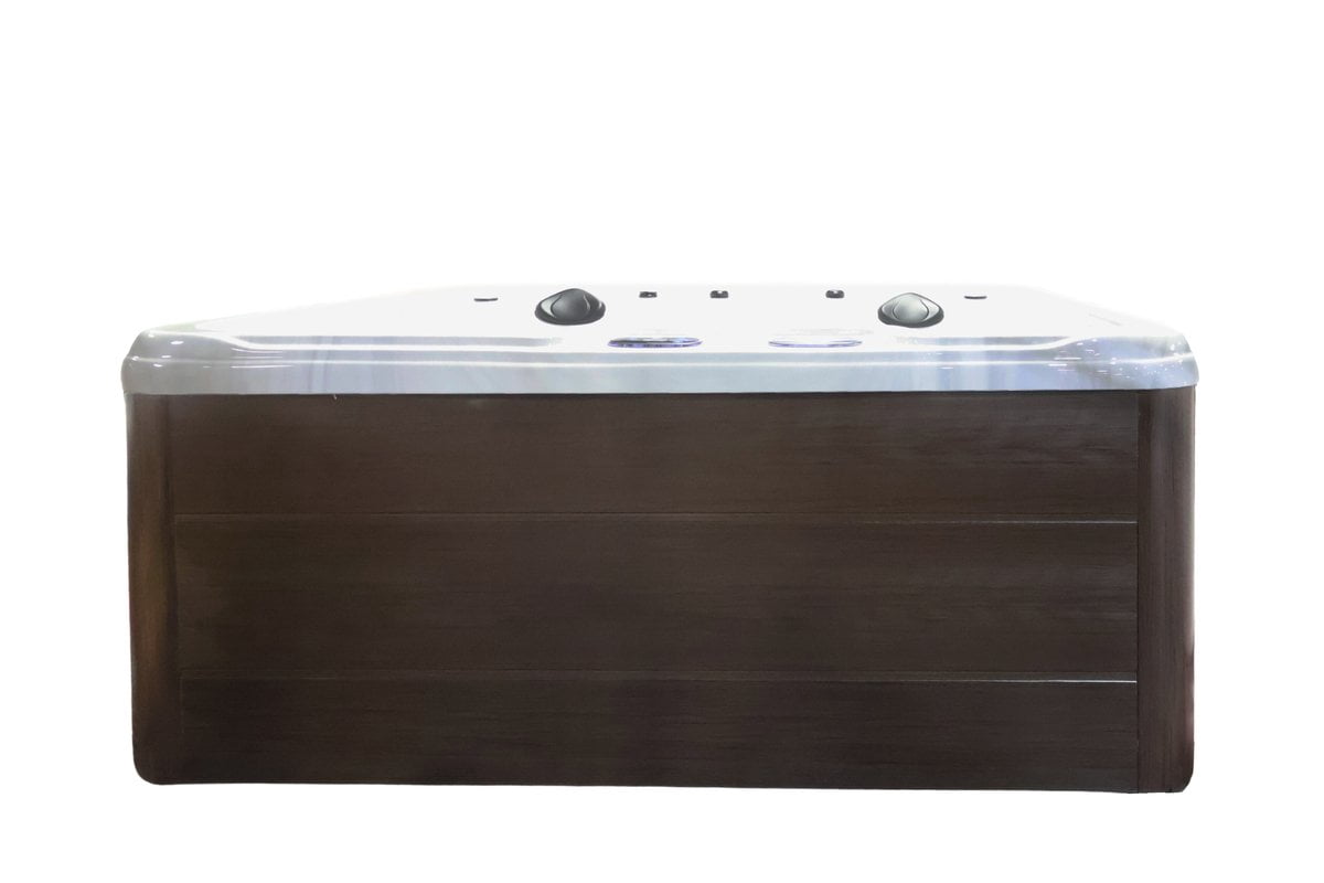 Dr. Wellness Cold Series CS-6 – Three Person Dual Chill and Heat Zone Spa with 25 Therapy Jets and Digital Controls – Sterling Acrylic Interior and Mocha Exterior Cabinet