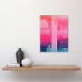 thumbnail image 4 of Abstract Geometric Cityscape Acrylic Painting Pink Blue Purple Artwork Unframed Wall Art Print Poster Home Decor Premium, 4 of 5