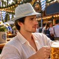 thumbnail image 4 of HGIEYS Straw Fedora Hat for Women Men Mesh Trilby Hat Panama Cuban Summer Beach Sun Outdoor, 4 of 6