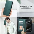 thumbnail image 6 of ELEHOLD Case for iPhone 14 Pro Shockproof Flip PU Leather Wallet Magmetic Buckle Case with Card Holder Slots Stand & Wrist Strap,Green, 6 of 10