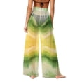 thumbnail image 3 of Tnhcen Women's Summer Chiffon Wide Leg Beach Pants UV Protection Lightweight Tie Dye Print Casual Loose Beach Cover Up 100% Polyester Beach Pants S-2XL, 3 of 7