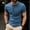 Blue, variant on Men Short Sleeve 100% Cotton Henley T-Shirt Casual Solid Color Button-up Shirt Tee Tops Blue