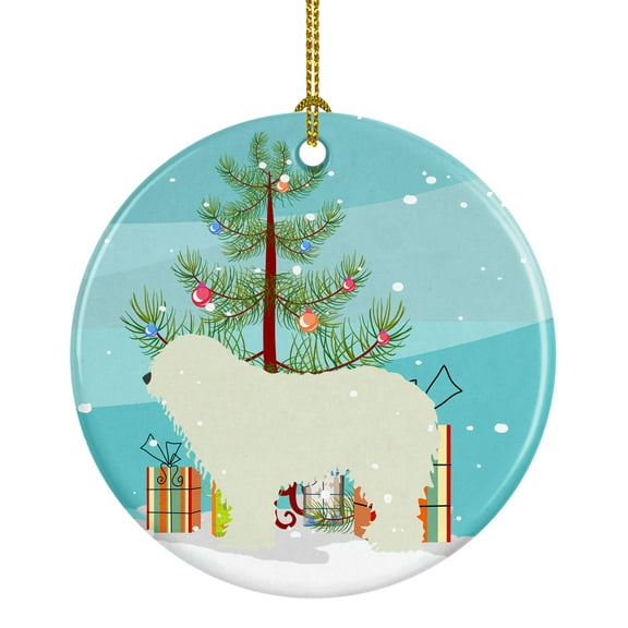 Komondor Merry Christmas Tree Ceramic Ornament