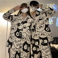 thumbnail image 7 of Sleepwear Korean Couples Pajamas Spring and Autumn Women‘s Pajamas Long-sleeved Trousers Cartoon Homewear V-neck Pajama Sets, 7 of 7