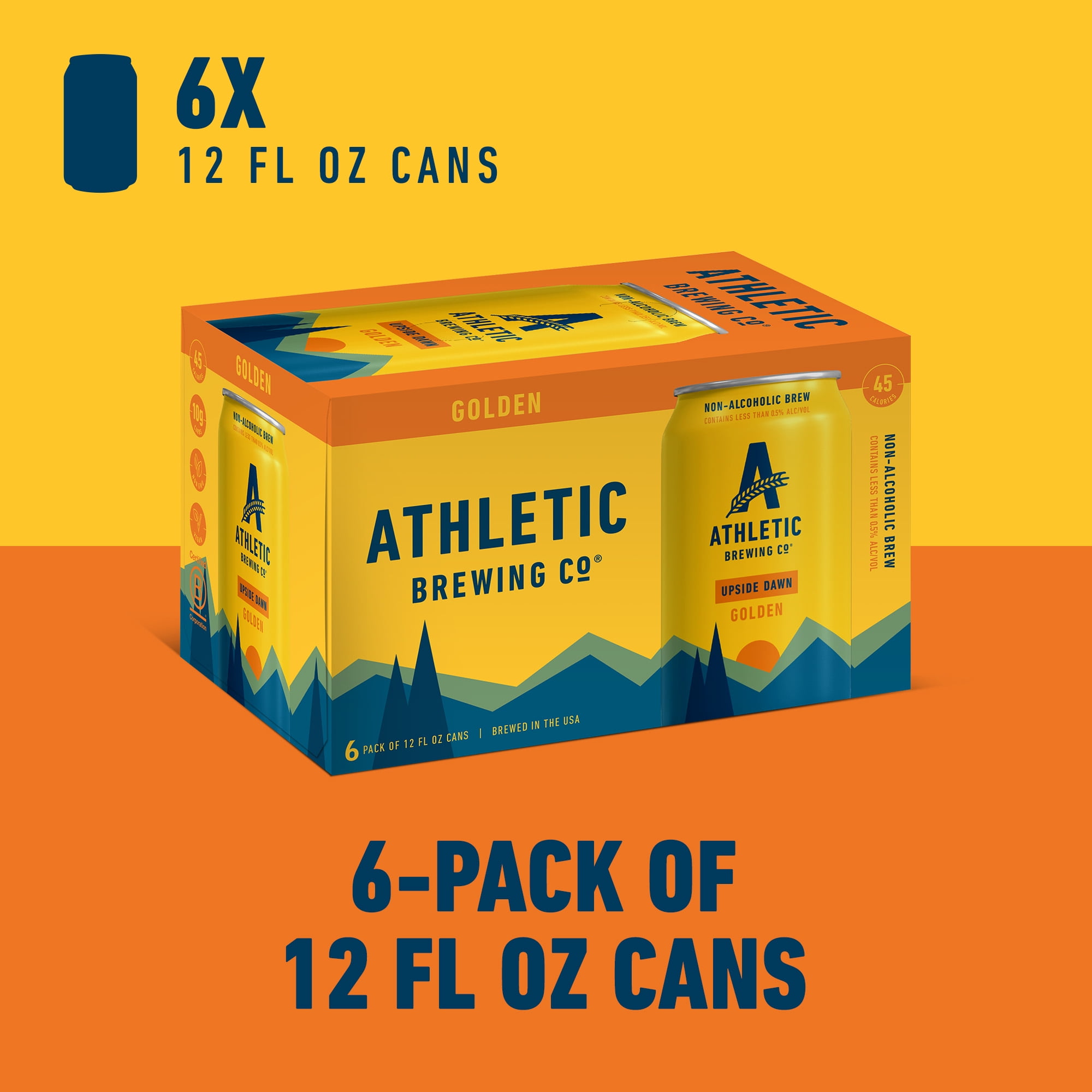 Athletic Brewing Upside Dawn Non-Alc Golden 6x355mL, 6x355 mL
